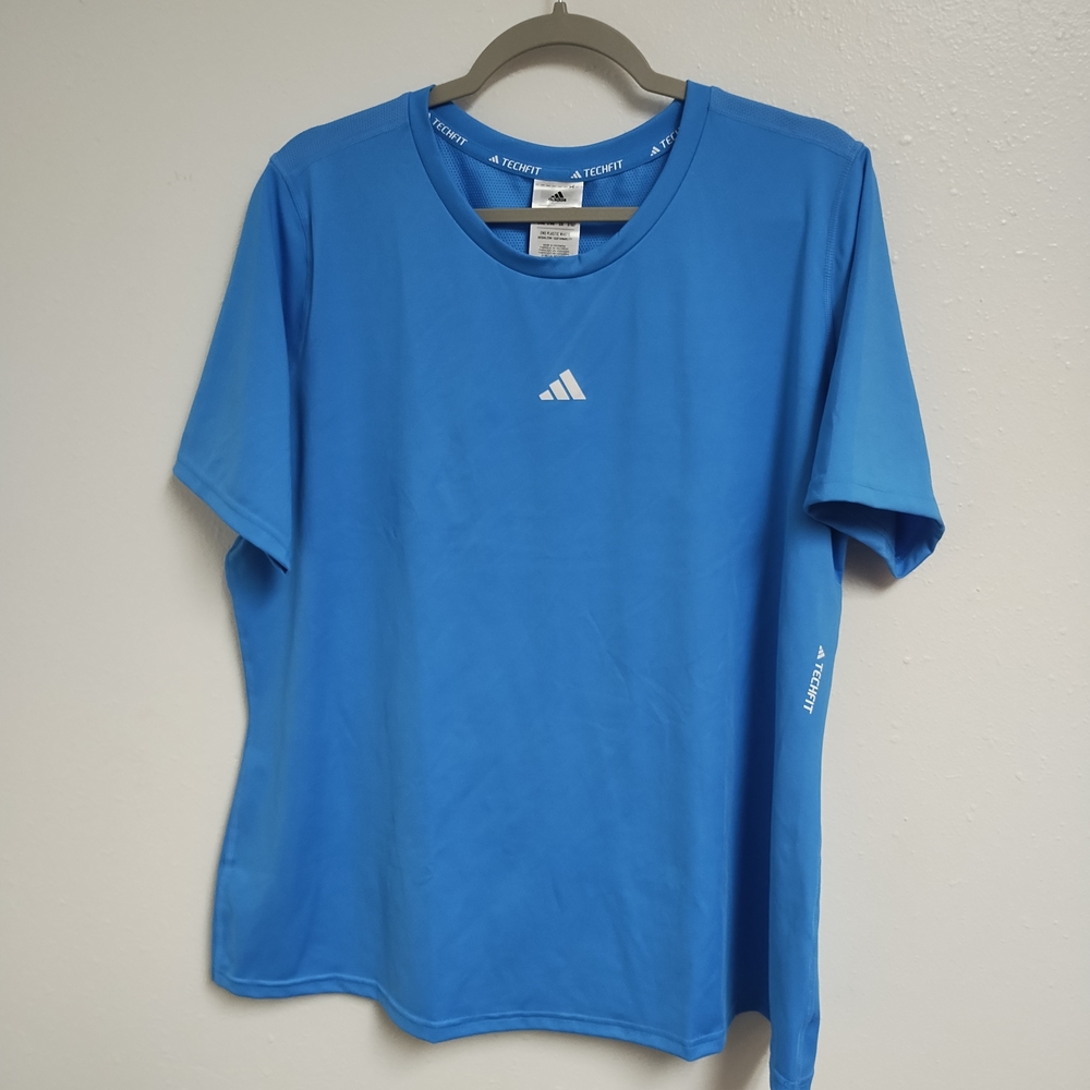 Adidas Blue Short Sleeve TechFit Tee